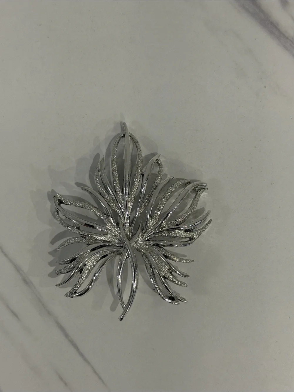 Vintage Silver Floral Burst Brooch